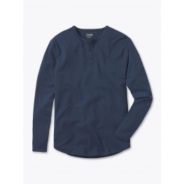 AO Long Sleeve Henley Curve-Hem